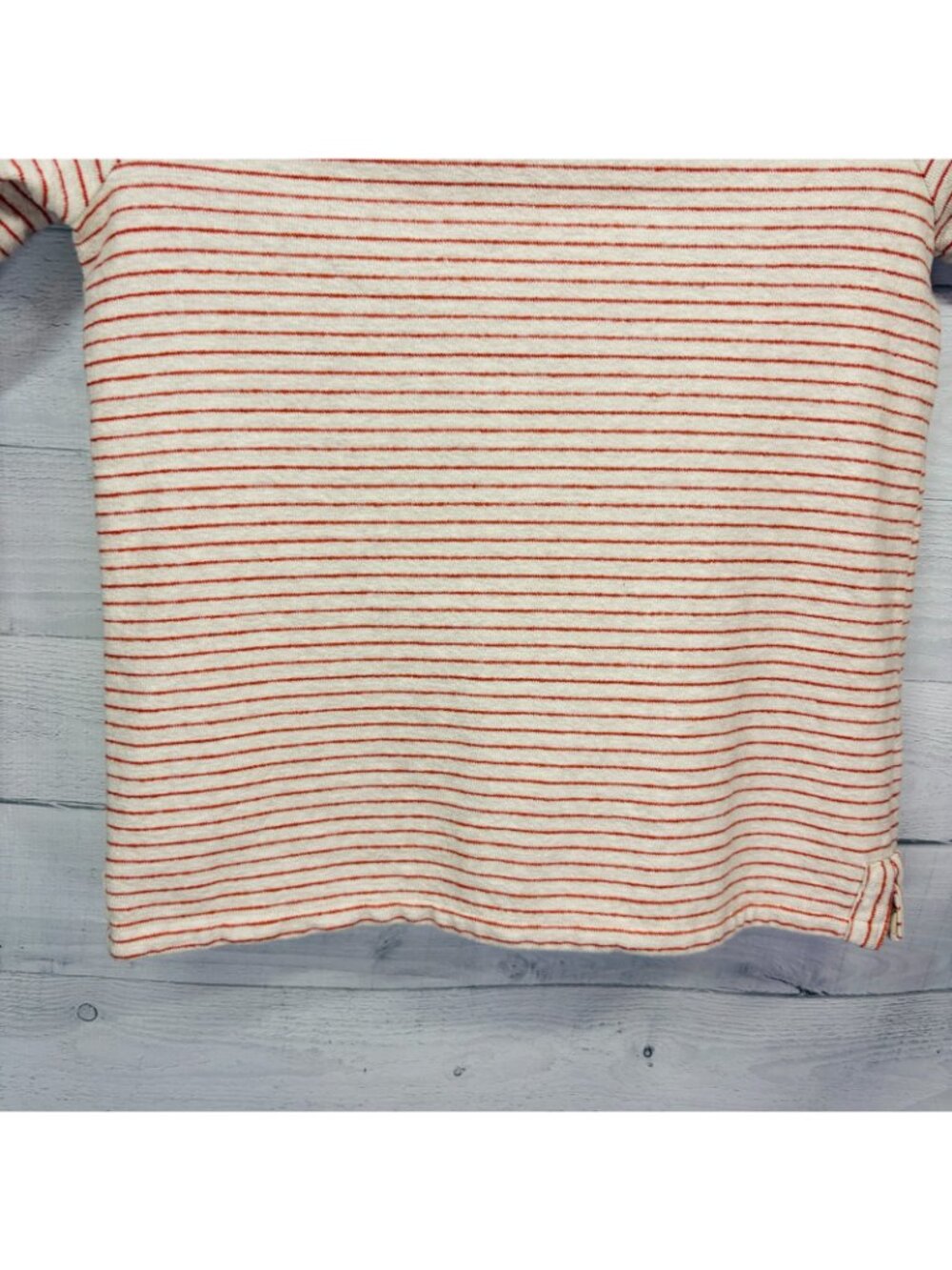 J. Jill French Terry Stripe Pullover Top Oatmeal Ginger 100% Cotton Size L - Picture 9 of 15
